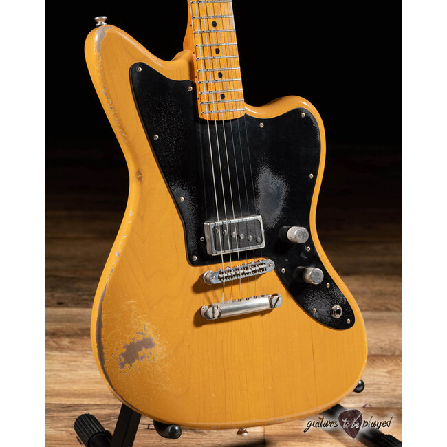 Fano JM6 Oltre Single Lollar Novel T Guitar w/ Gigbag – Butterscotch