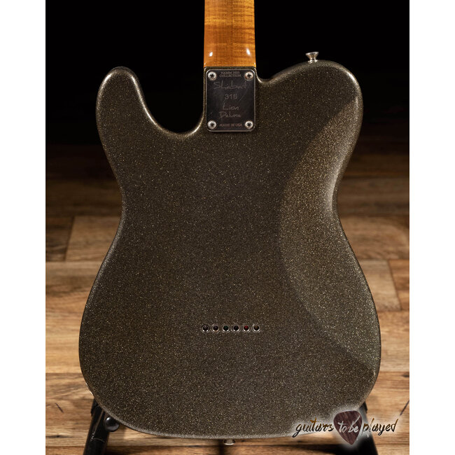 Shabat Lion Deluxe Mahogany Baritone Humbucker Guitar – Charcoal Frost Sparkle