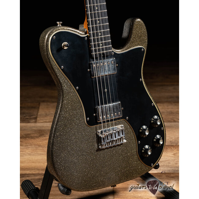 Shabat Lion Deluxe Mahogany Baritone Humbucker Guitar – Charcoal Frost Sparkle