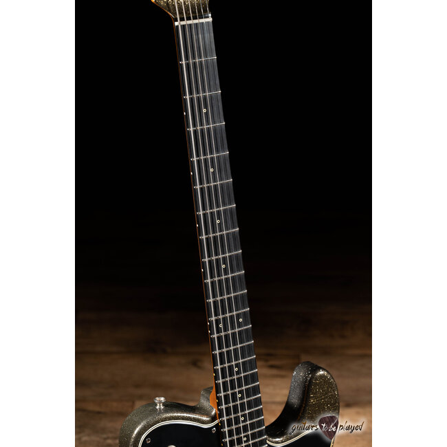 Shabat Lion Deluxe Mahogany Baritone Humbucker Guitar – Charcoal Frost Sparkle