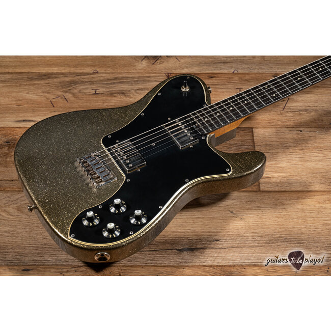 Shabat Lion Deluxe Mahogany Baritone Humbucker Guitar – Charcoal Frost Sparkle