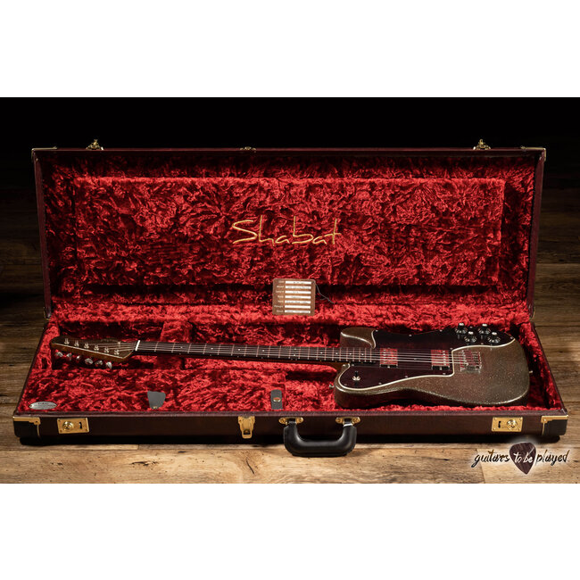 Shabat Lion Deluxe Mahogany Baritone Humbucker Guitar – Charcoal Frost Sparkle