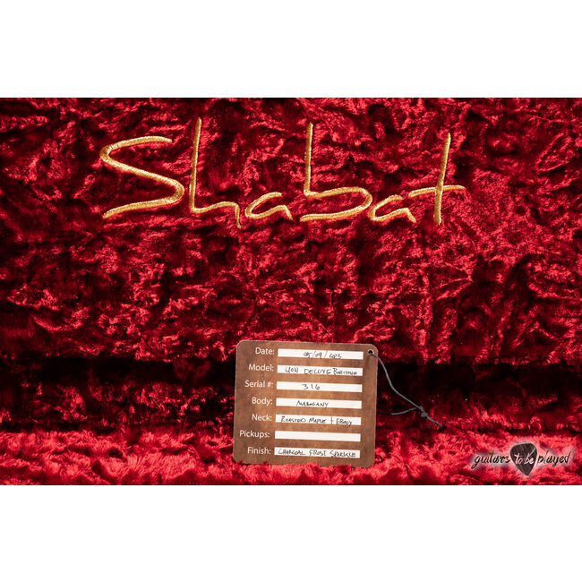 Shabat Lion Deluxe Mahogany Baritone Humbucker Guitar – Charcoal Frost Sparkle