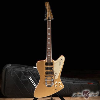 Kauer Kauer Banshee Mahogany Guitar w/ 3x Lollar Firebirds & Bigsby – Gold Top