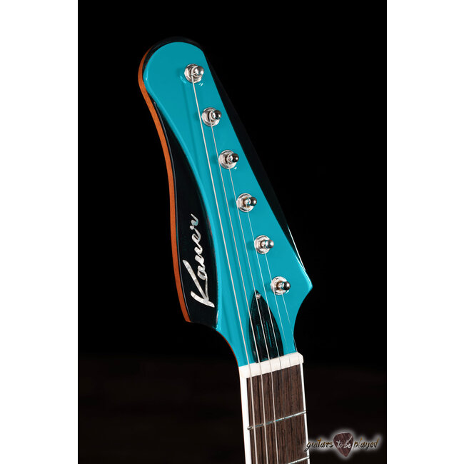 Kauer Banshee Mahogany Body Guitar w/ Lollar Firebirds – Taos Turquoise