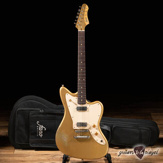 Fano Guitars Fano JM6 Oltre Lollar Firebird Electric Guitar w/ Gigbag – Gold Top