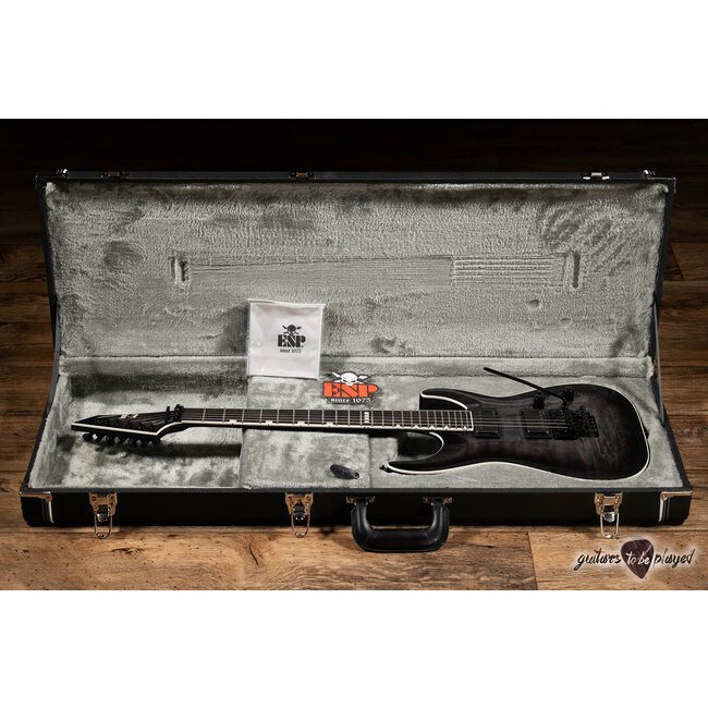 ESP E-II Horizon FR-II Floyd Rose EMG Guitar w/ Case – See Thru Black Sunburst