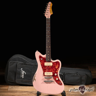 Fano Guitars Fano JM6 Oltre Lollar P-90 Tortoise Pickguard Guitar w/ Gigbag – Shell Pink