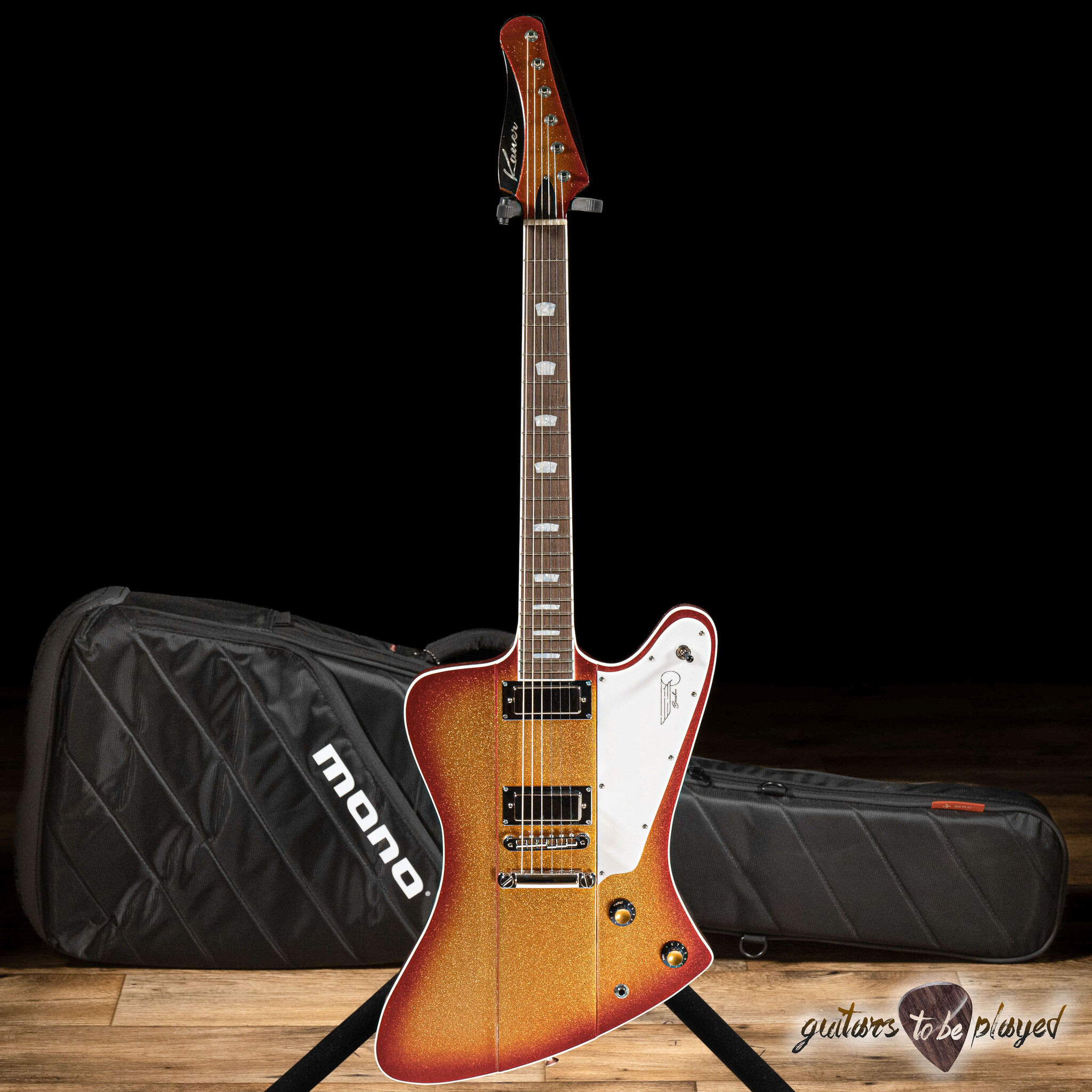 Kauer Banshee Guitar w/ Lollar Firebird & Mini HB–Sienna