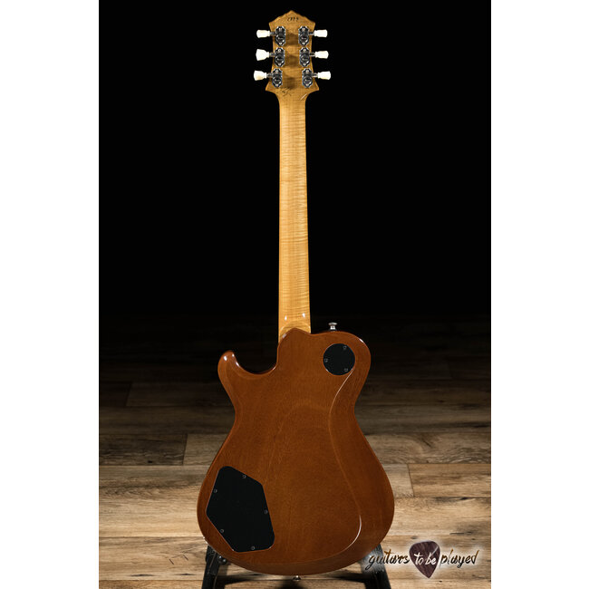 Knaggs Kenai T1 Quilt Top Flame Maple Neck & Indian Rosewood Guitar – Aged Scotch