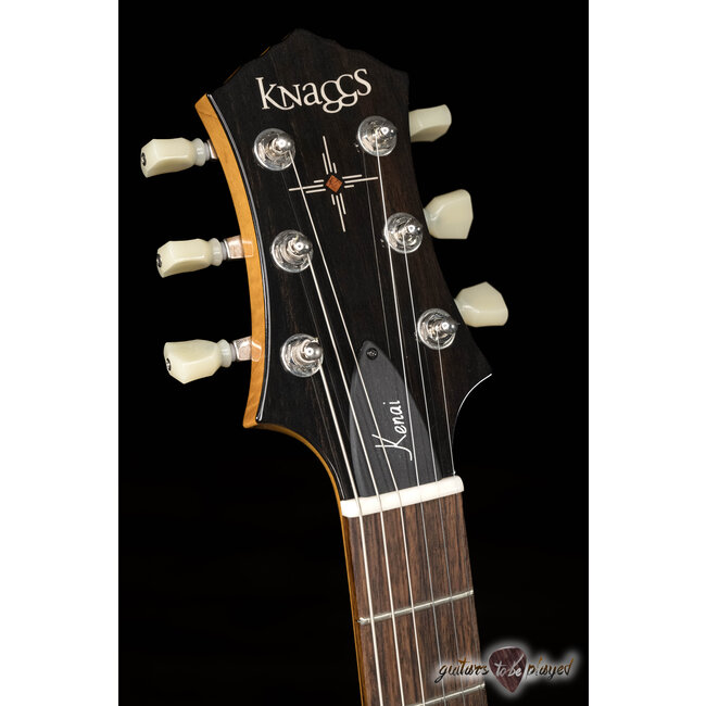 Knaggs Kenai T1 Quilt Top Flame Maple Neck & Indian Rosewood Guitar – Aged Scotch