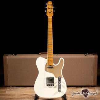 Shabat Guitars Shabat Lion Standard Sugar Pine T-Style – Olympic White over 2TSB