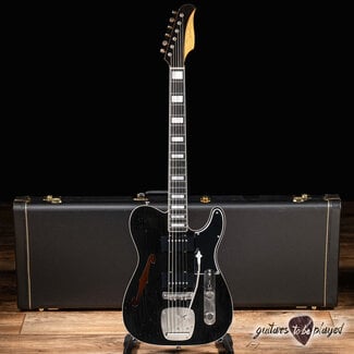 Shelton Guitars Shelton Timeflite GTX Mahogany Thinline w/ Mastery & Lambertones – Black