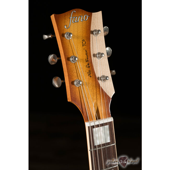Fano TC6 Alt de Facto Maple Carve Top w/ Lollar Imperials – Faded Tea Burst