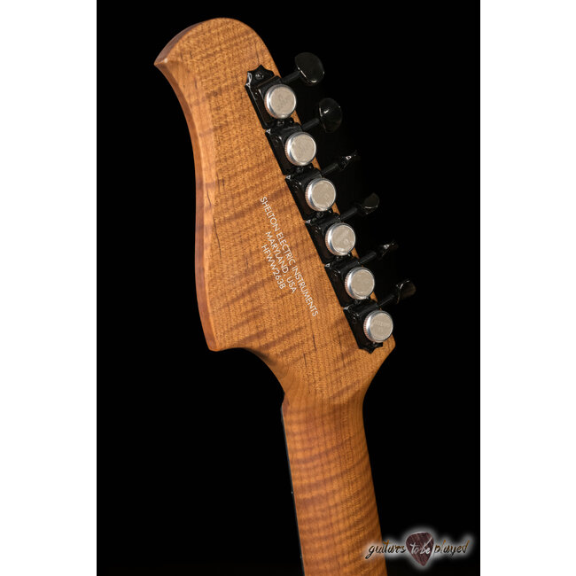 Shelton GalaxyFlite Ash w/ Roasted Flame Maple, Ebony & Fralins – Pitch Black