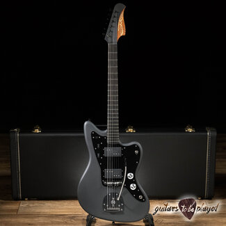 Shelton Guitars Shelton GalaxyFlite Ash w/ Roasted Flame Maple, Ebony & Fralins – Pitch Black