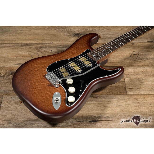 Shelton SkyFlite Redwood Body w/ Roasted Flame Maple – Violin Burst Satin