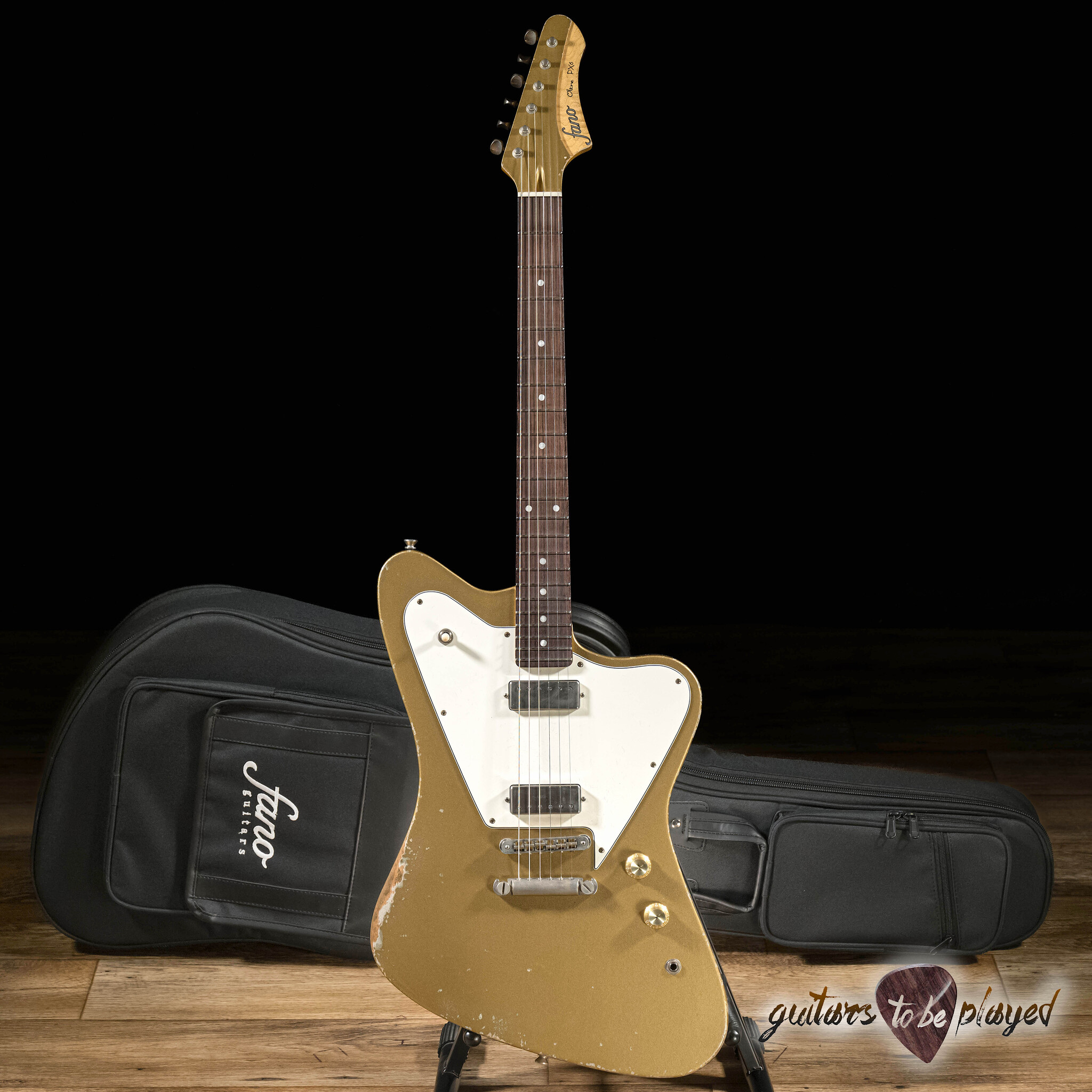 Fano PX6 Oltre Lollar Mini Humbucker Guitar w/ Gigbag – Gold