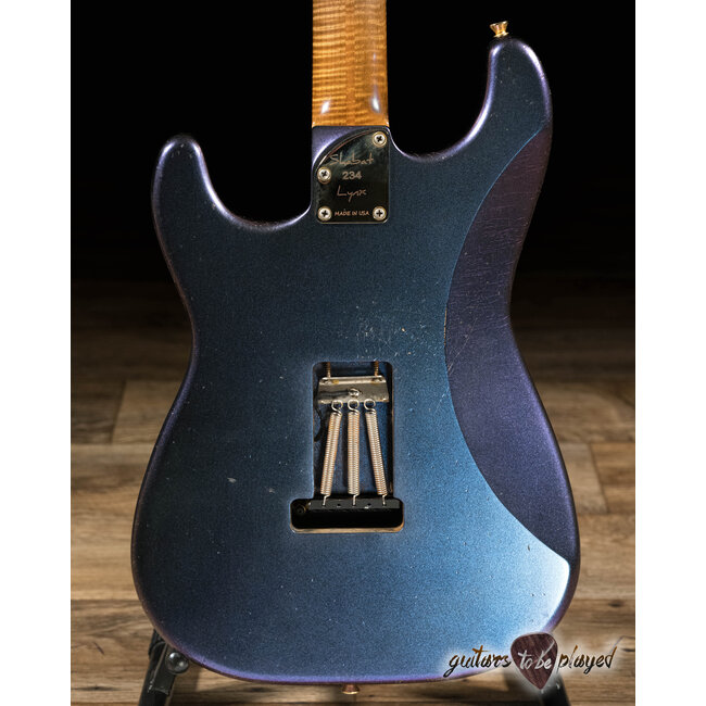 Shabat Lynx HSH Alder S-Style w/ Flame Roasted Maple – Cosmic Blue Colorshift