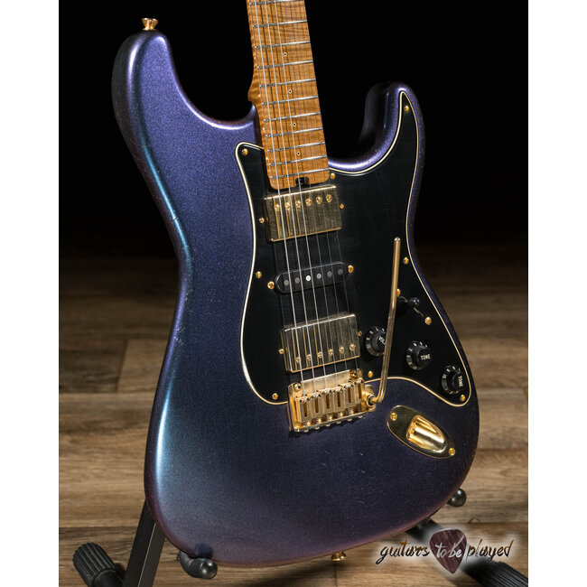 Shabat Lynx HSH Alder S-Style w/ Flame Roasted Maple – Cosmic Blue Colorshift