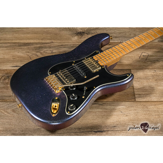 Shabat Lynx HSH Alder S-Style w/ Flame Roasted Maple – Cosmic Blue Colorshift