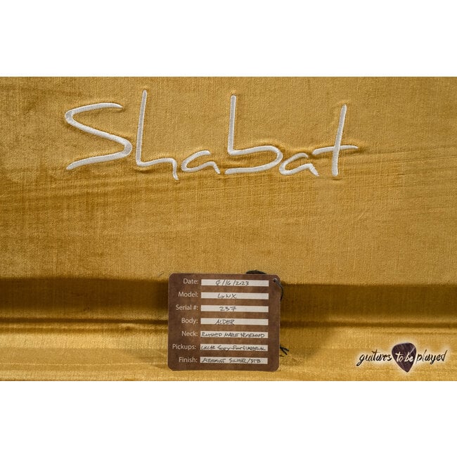 Shabat Lynx Alder HSS w/ Rosewood & Lollar 64’s/Imperial - Firemist Silver/3TSB