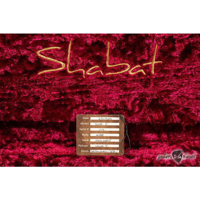 Shabat Tiger 5 String J-Bass w/ Maple Neck – Seafoam Green Over 3TSB