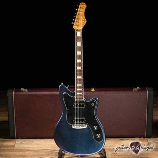Shabat Guitars Shabat Puma Lollar Mini Humbucker Guitar w/ Flame Maple – Cosmic Blue