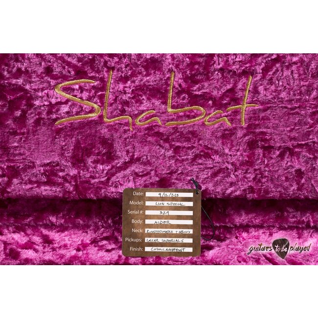 Shabat Lion Special Ebony Fretboard w/ Stainless Frets & HB’s – Cosmic Amethyst