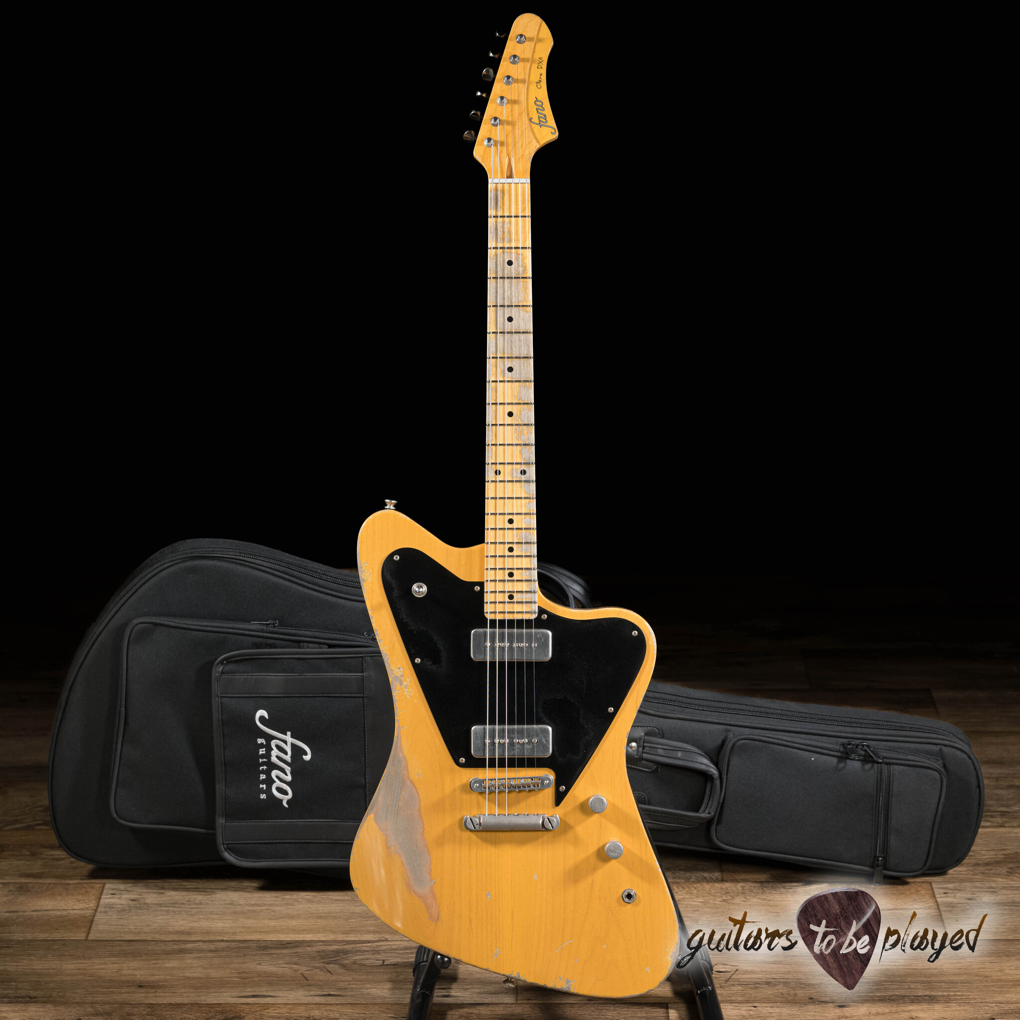 ギター fano guitars PX6 oltre Fano PX6 Oltre Maple Fretboard P-90 Guitar – Butterscotch