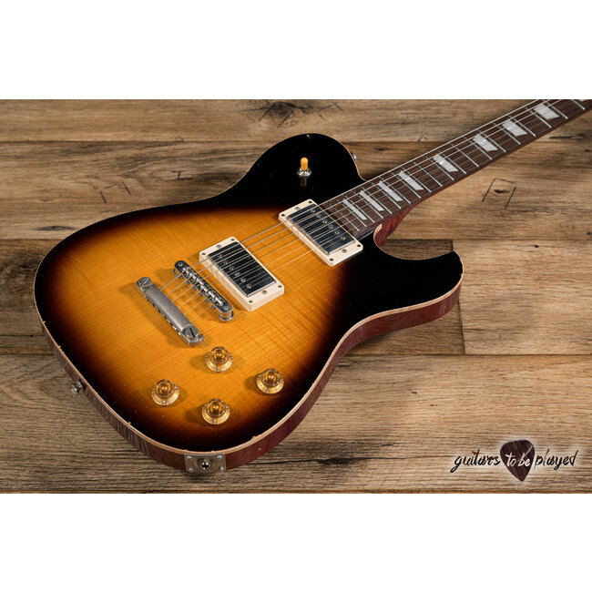 Fano TC6 Alt de Facto Maple Carve Top w/ Lollar Imperials & Case – Tobacco Burst