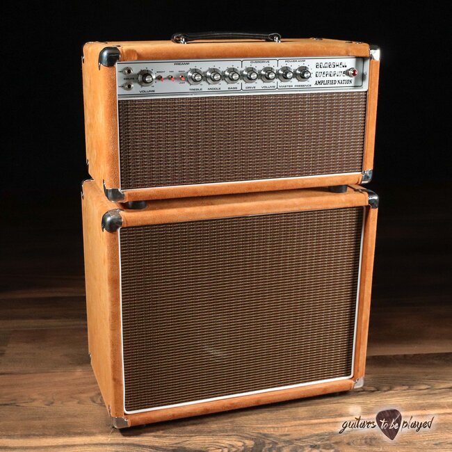Amplified Nation Bombshell Overdrive 50W Head & 112 Cab – Golden Brown Suede