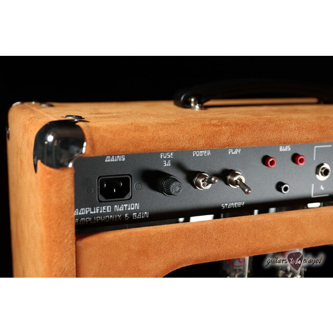 Amplified Nation Ampliphonix & Gain 50W Head & 212 Cab – Golden Brown Suede