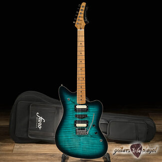 Fano Guitars Fano JM6 Alt de Facto HSH Flame Top w/ Roasted Maple Neck – Arctic Blue Burst