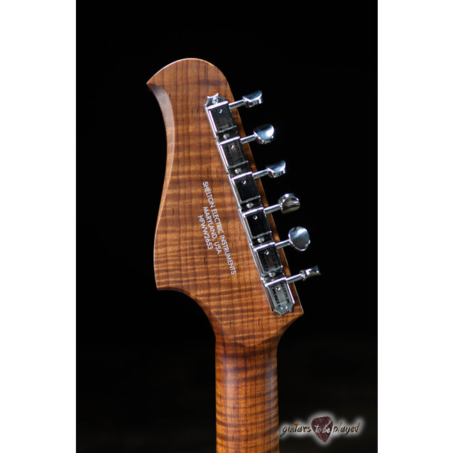 Shelton Timeflite GTX Redwood w/ Mastery & Flame Maple – Violin Burst Satin