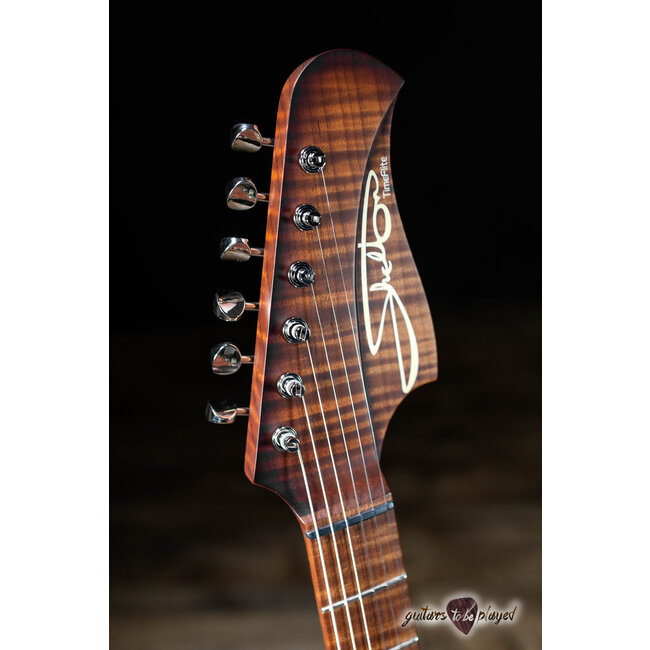 Shelton Timeflite GTX Redwood w/ Mastery & Flame Maple – Violin Burst Satin