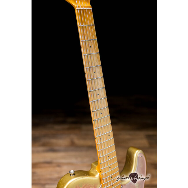 Shabat Lion Maple Neck T-Style w/ Lollar Vintage T's – Pink Paisley/Gold Burst