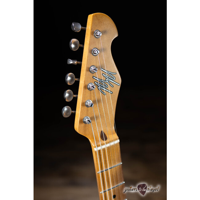 Mario Martin Guitars T-Style w/ 1pc Swamp Ash Body & Budz 543s – Vintage Amber