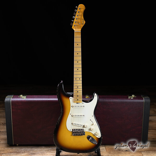 Shabat Lynx “Brownie” 1pc Alder S-Style w/ Lollar Sixty-Fours – 2-Tone Sunburst