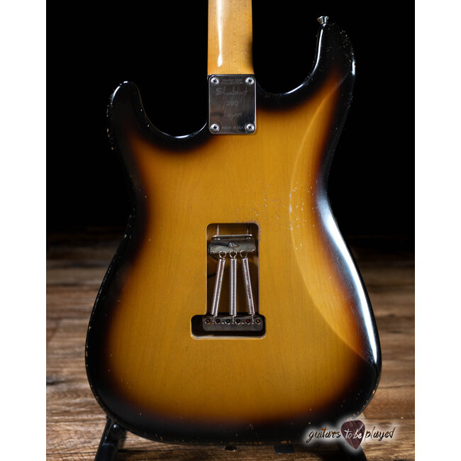 Shabat Lynx “Brownie” 1pc Alder S-Style w/ Lollar Sixty-Fours – 2-Tone Sunburst