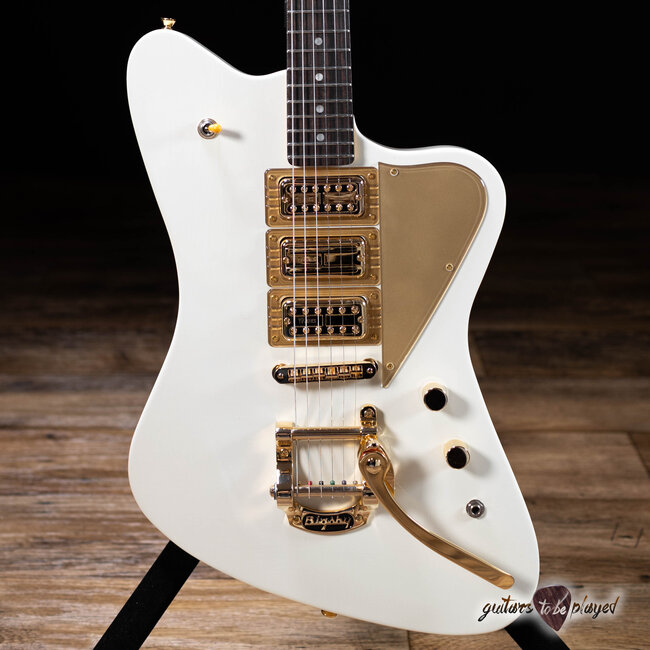 Fano PX6 Alt de Facto 3x TV Jones Guitar w/ Bigsby & Case – Olympic White