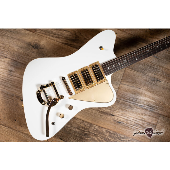 Fano PX6 Alt de Facto 3x TV Jones Guitar w/ Bigsby & Case – Olympic White