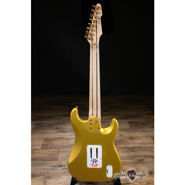 ESP LTD JRV-8 LH Javier Reyes Left-Handed 8-String Guitar w/ Case –Metallic Gold