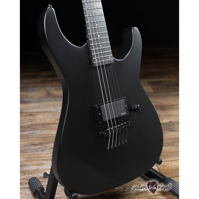 ESP E-II M-I NT Neck Thru EMG Guitar w/ Case – Black Satin