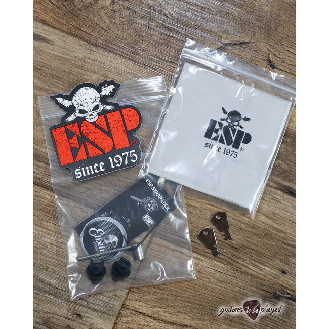 ESP E-II M-I NT Neck Thru EMG Guitar w/ Case – Black Satin