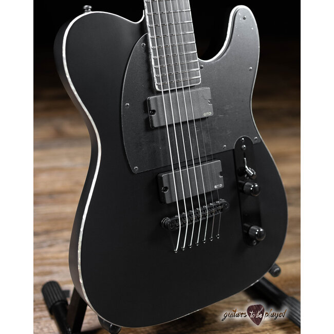 ESP E-II T-B7 Baritone 7-String EMG Guitar w/ Case – Black Satin