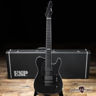 ESP ESP E-II T-B7 Baritone 7-String EMG Guitar w/ Case – Black Satin