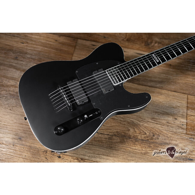 ESP E-II T-B7 Baritone 7-String EMG Guitar w/ Case – Black Satin