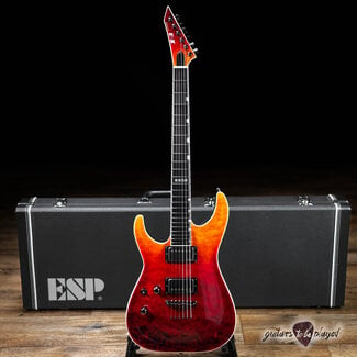 ESP ESP E-II Horizon NT-II Left-Handed Guitar w/ Case – Tiger Eye Amber Fade