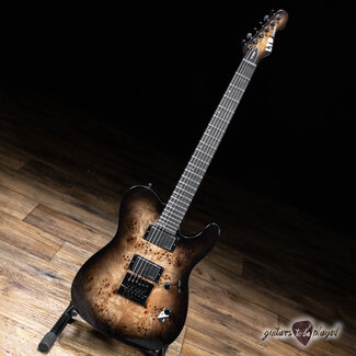 ESP LTD ESP LTD TE-1000 EverTune Burled Poplar Top Guitar – Charcoal Burst